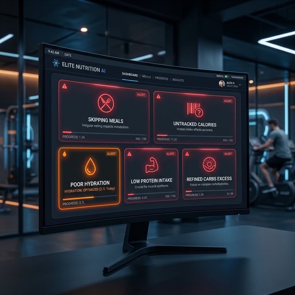 AI fitness dashboard showing calorie deficit calculation