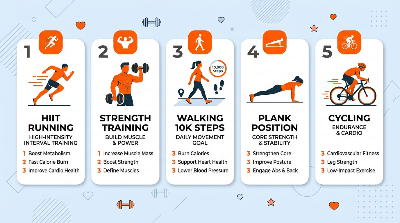 Best exercises to lose belly fat fast — HIIT, strength training, walking, plank, cycling